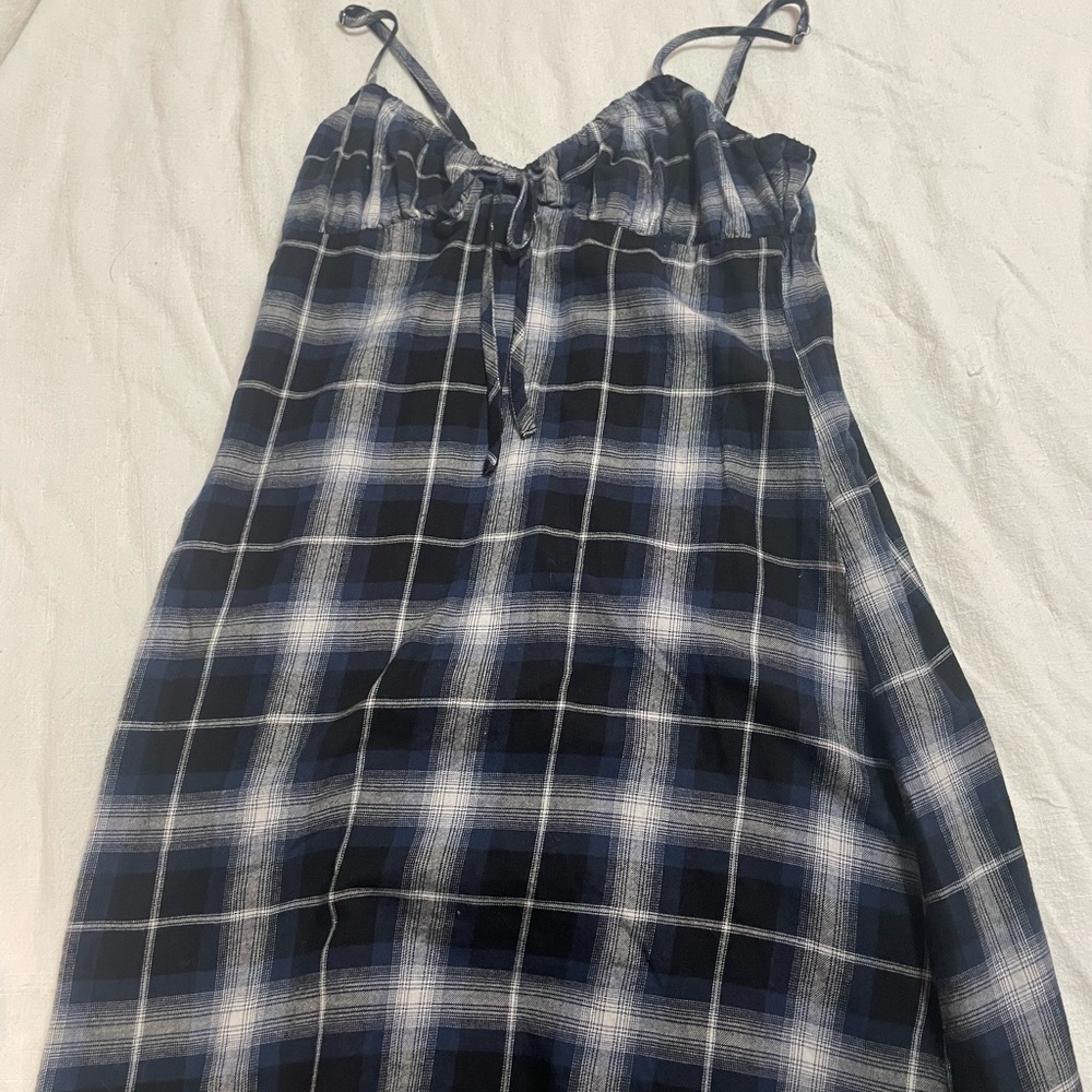 Target Plaid Mini Dress - Navy and White